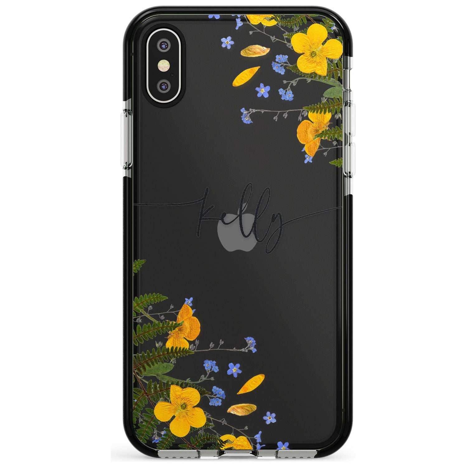Custom Ferns & Flowers Pink Fade Impact Phone Case for iPhone X XS Max XR