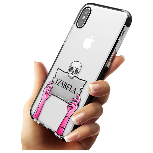 Personalised Grave Plaque Black Impact Phone Case for iPhone X XS Max XR