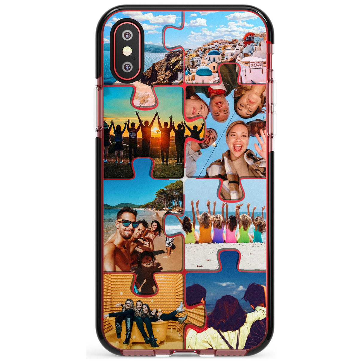 Personalised Jigsaw Photo Grid Black Impact Phone Case for iPhone X XS Max XR