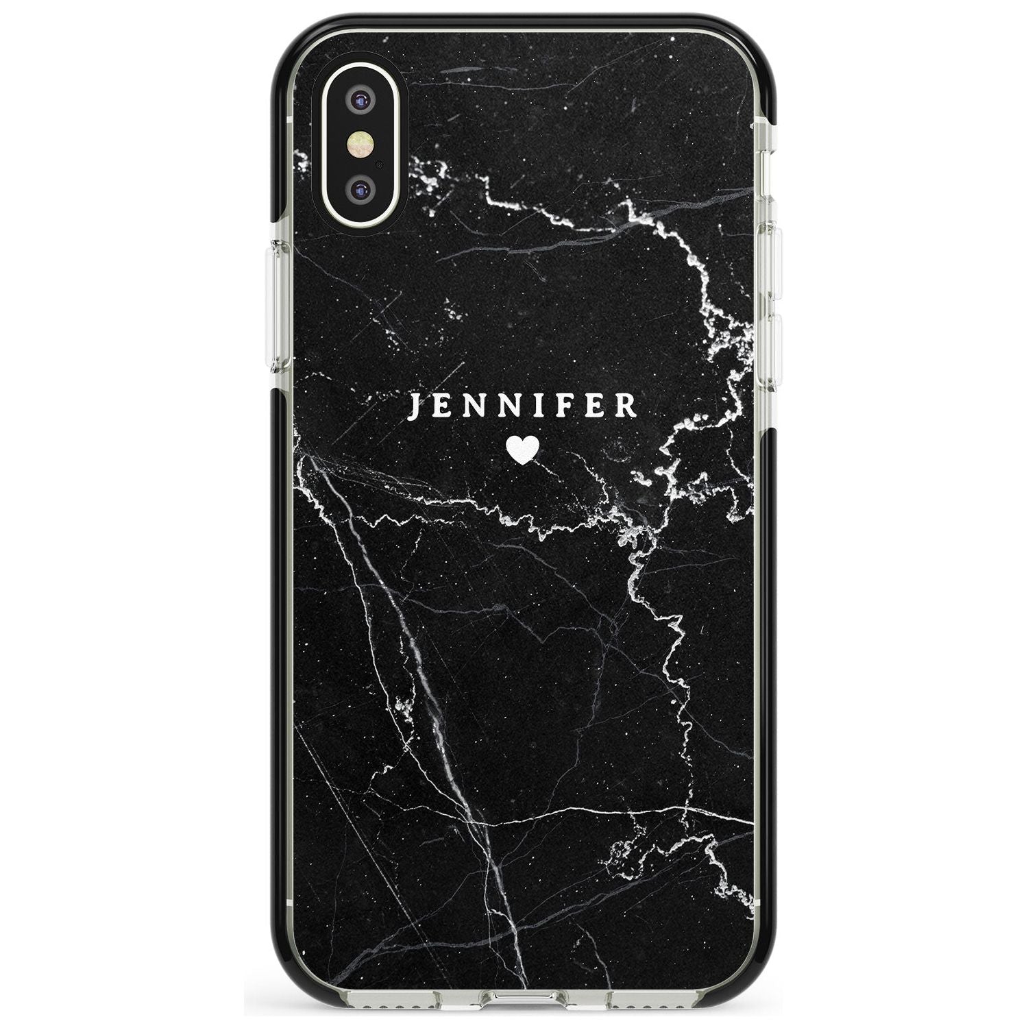 Personalised Black Marble Pink Fade Impact Phone Case for iPhone X XS Max XR