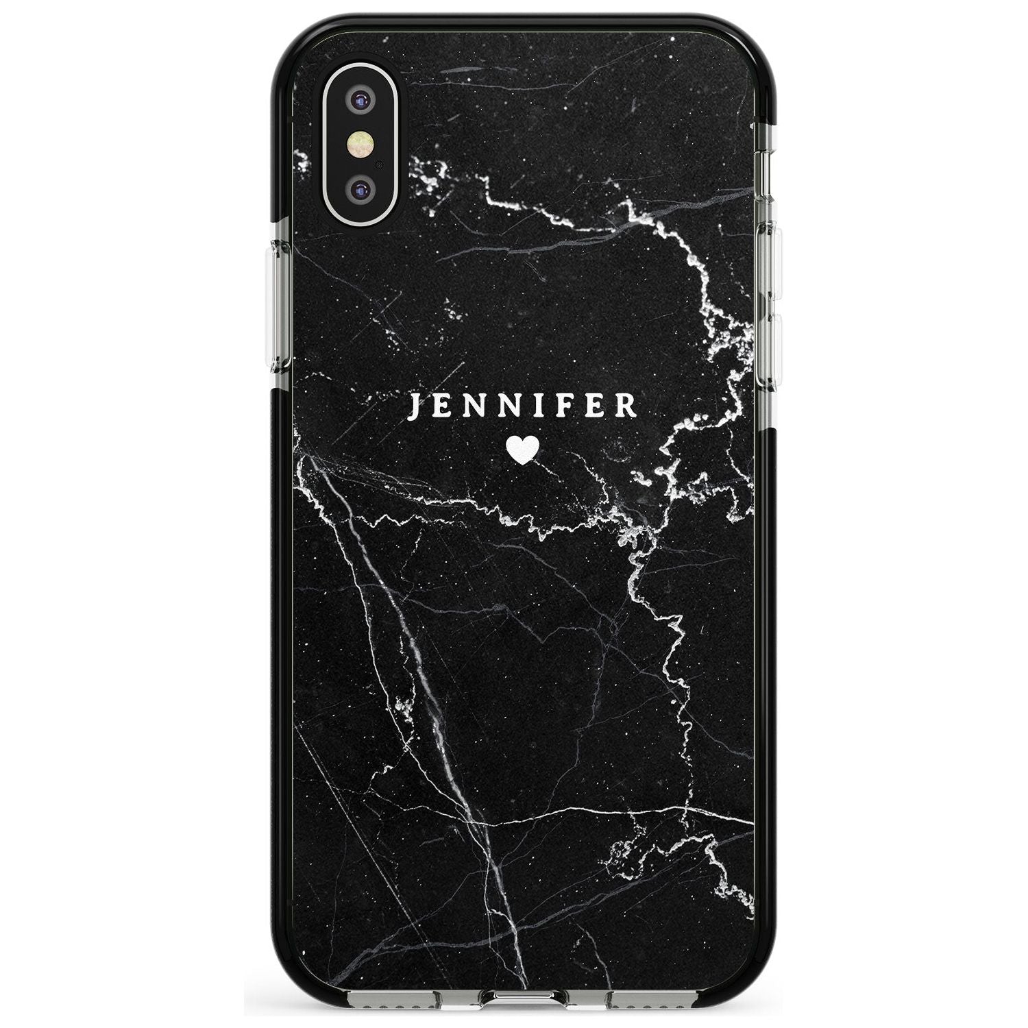 Personalised Black Marble Pink Fade Impact Phone Case for iPhone X XS Max XR