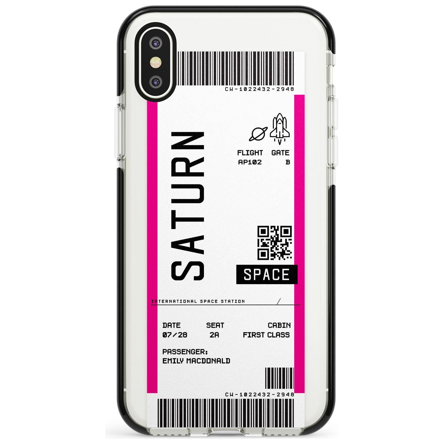 Saturn Custom Space Travel Ticket iPhone Case  Black Impact Custom Phone Case - Case Warehouse