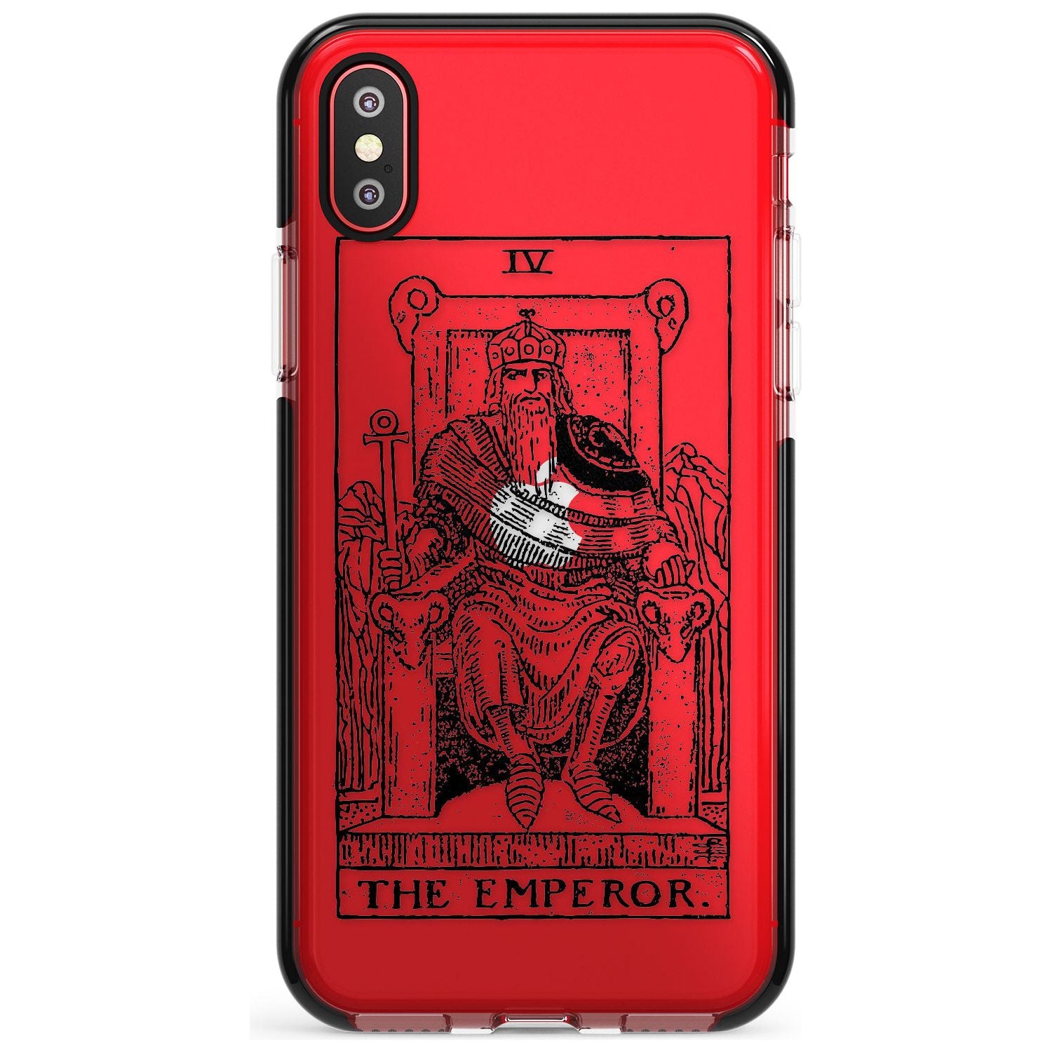 The Emperor Tarot Card - Transparent Pink Fade Impact Phone Case for iPhone X XS Max XR