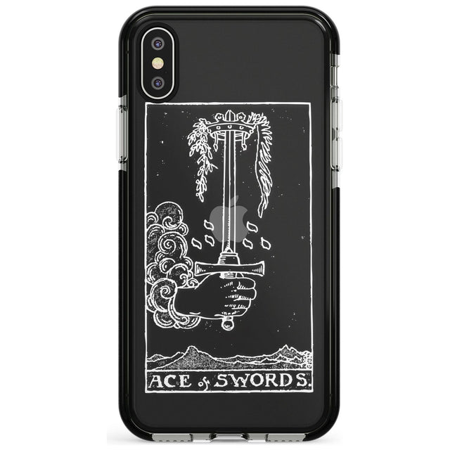 Ace of Swords Tarot Card - White Transparent Pink Fade Impact Phone Case for iPhone X XS Max XR