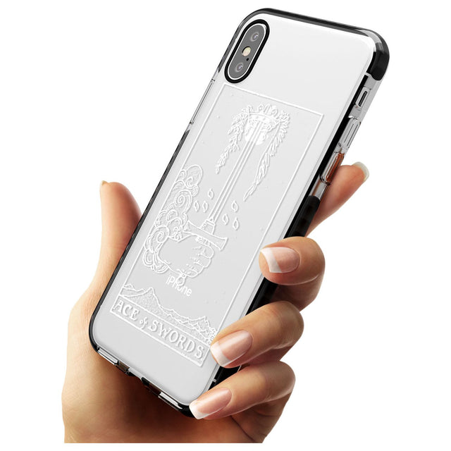 Ace of Swords Tarot Card - White Transparent Pink Fade Impact Phone Case for iPhone X XS Max XR