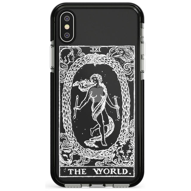 The World Tarot Card - White Transparent Pink Fade Impact Phone Case for iPhone X XS Max XR