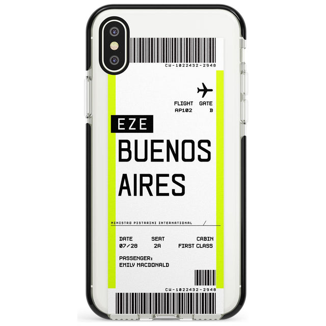 Buenos Aires Boarding Pass iPhone Case  Black Impact Custom Phone Case - Case Warehouse