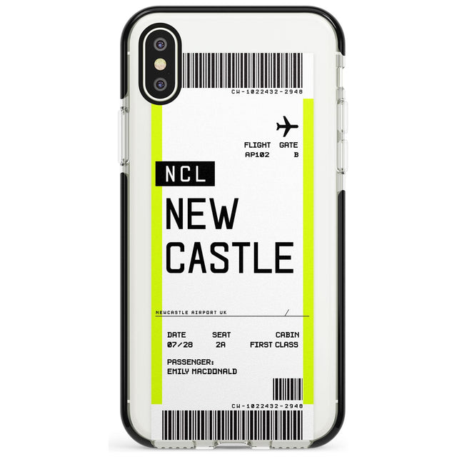 Newcastle Boarding Pass  Black Impact Custom Phone Case - Case Warehouse