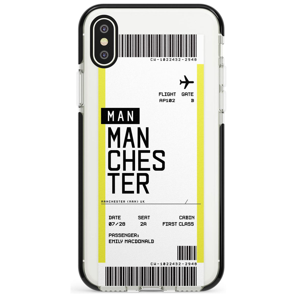 Manchester Boarding Pass  Black Impact Custom Phone Case - Case Warehouse