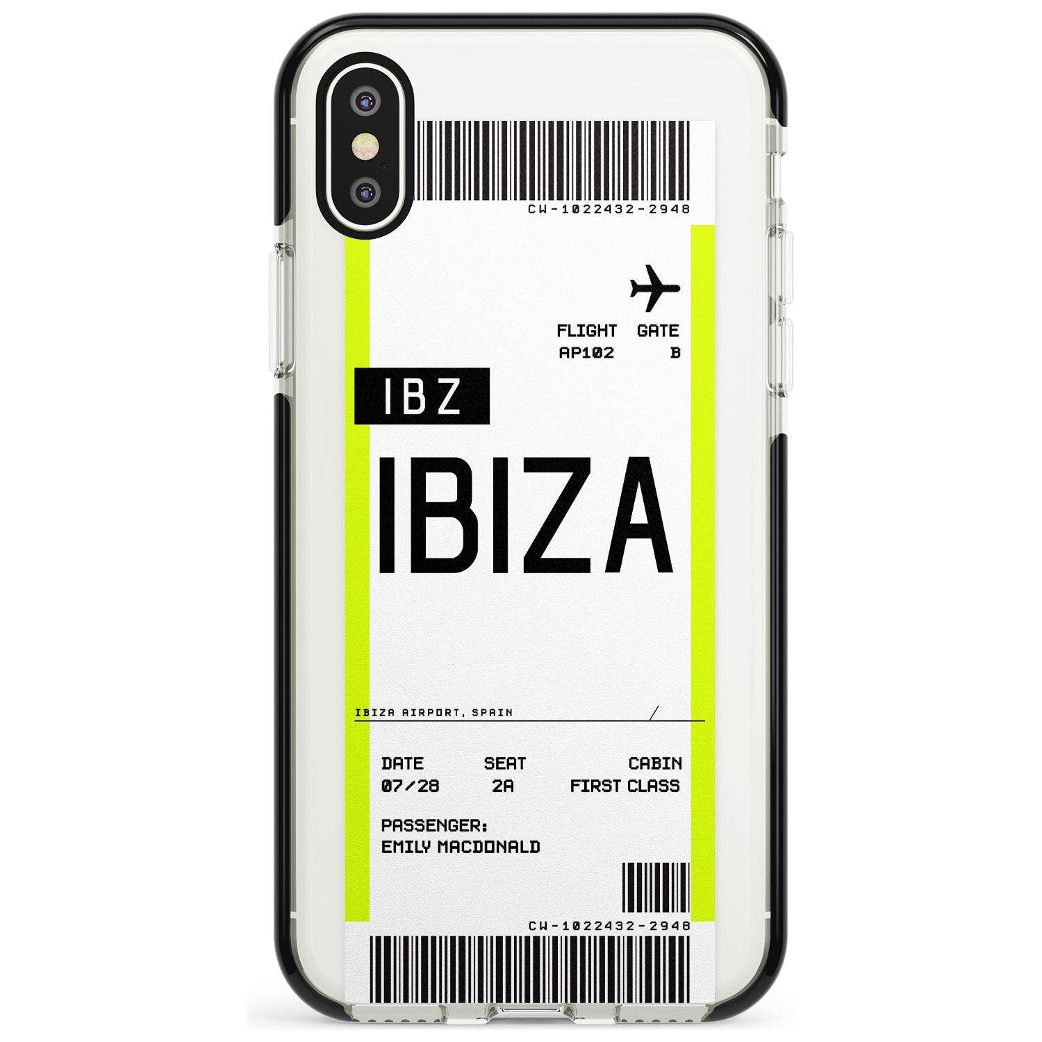 Ibiza Boarding Pass iPhone Case  Black Impact Custom Phone Case - Case Warehouse