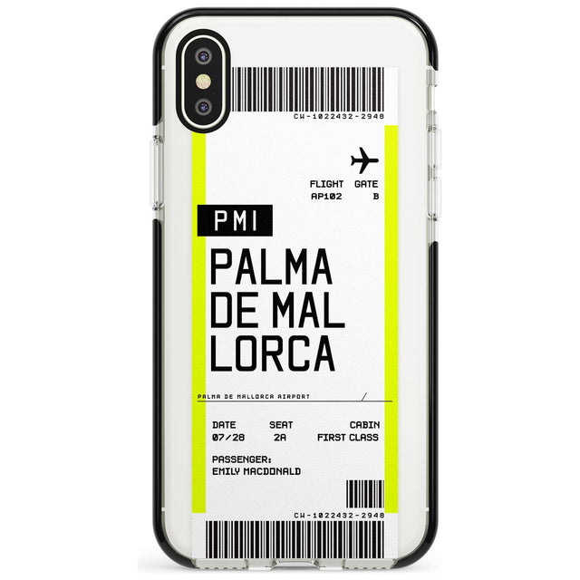 Palma De Mallorca Boarding Pass iPhone Case  Black Impact Custom Phone Case - Case Warehouse