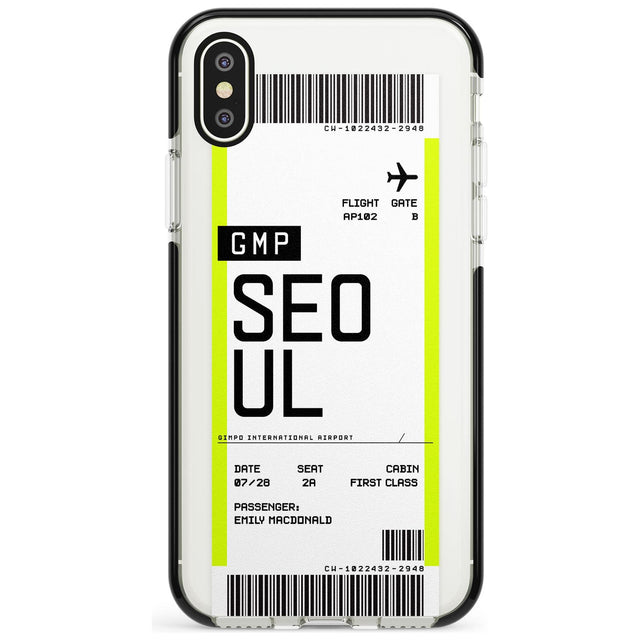 Seoul Boarding Pass iPhone Case  Black Impact Custom Phone Case - Case Warehouse
