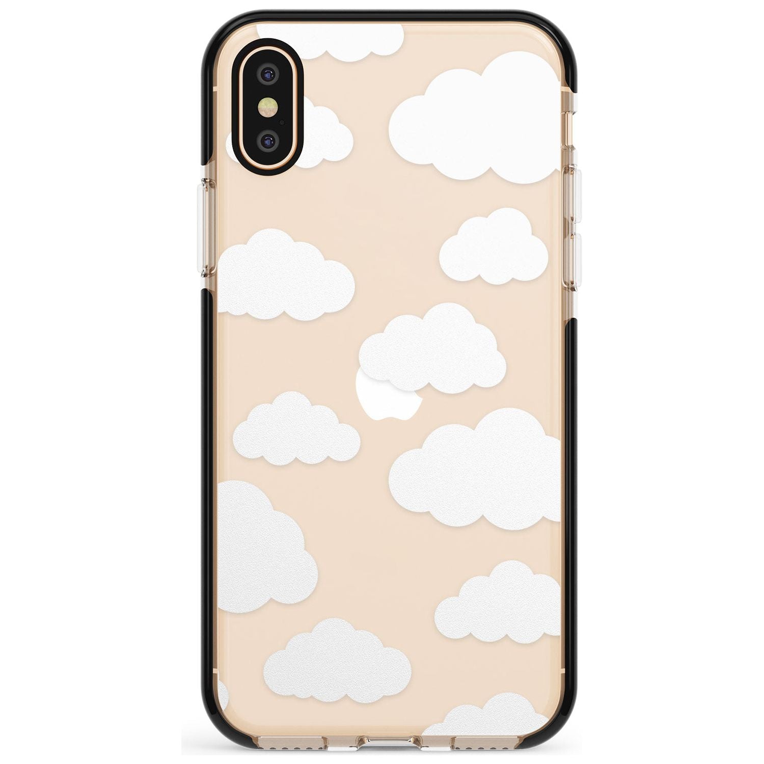 Transparent Cloud Pattern Pink Fade Impact Phone Case for iPhone X XS Max XR