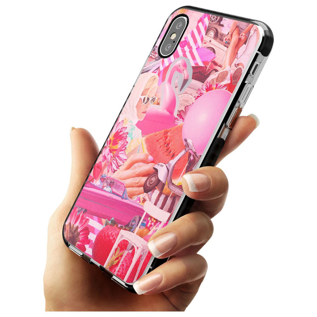 Vintage Collage: Pink Glamour Black Impact Phone Case for iPhone X XS Max XR