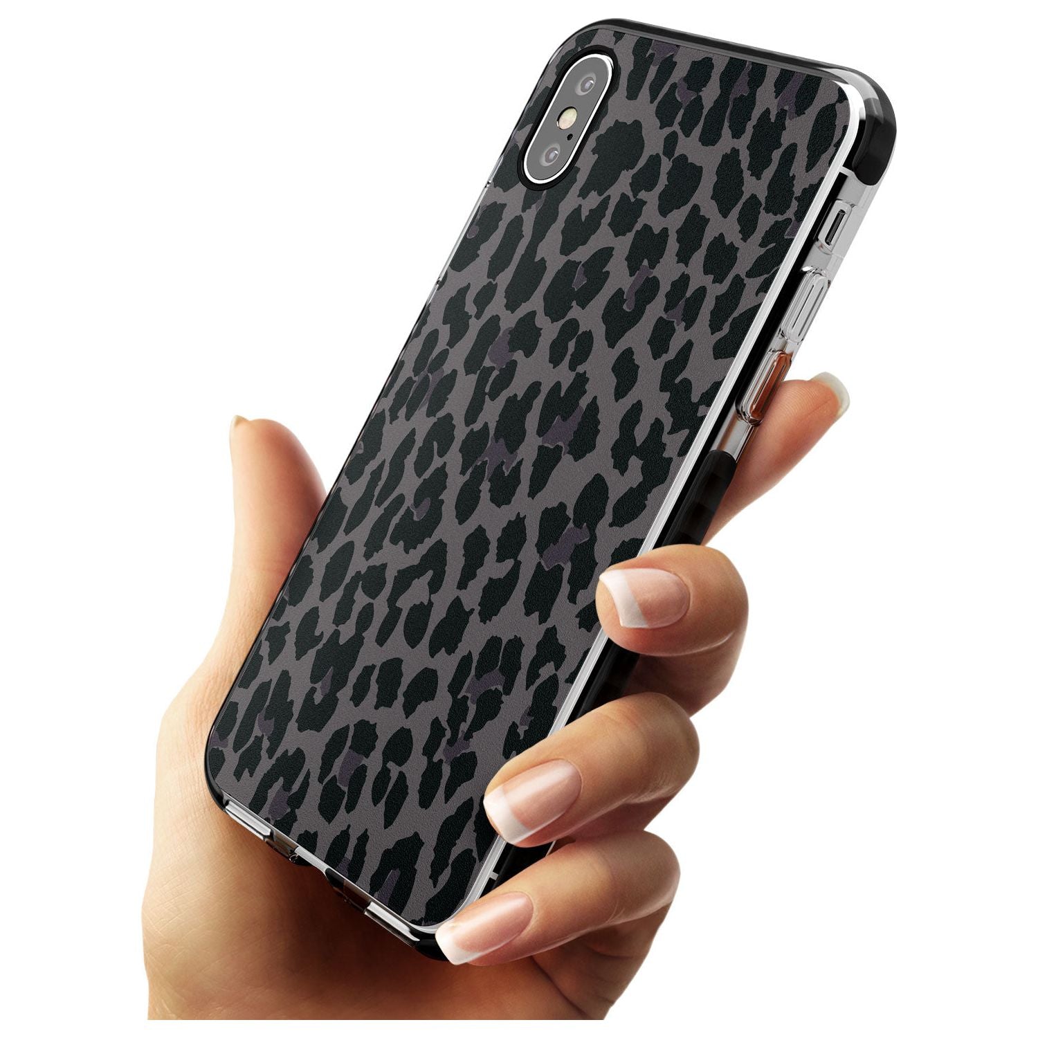 Dark Animal Print Pattern Large Leopard Black Impact Phone Case for iPhone X XS Max XR