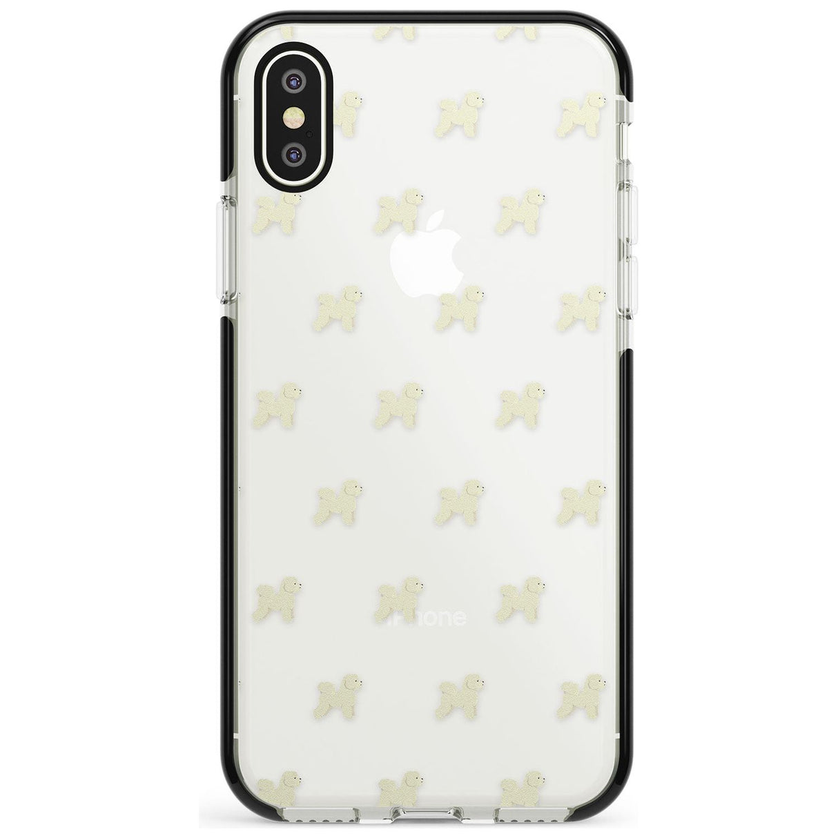 Bichon Frise Dog Pattern Clear Black Impact Phone Case for iPhone X XS Max XR