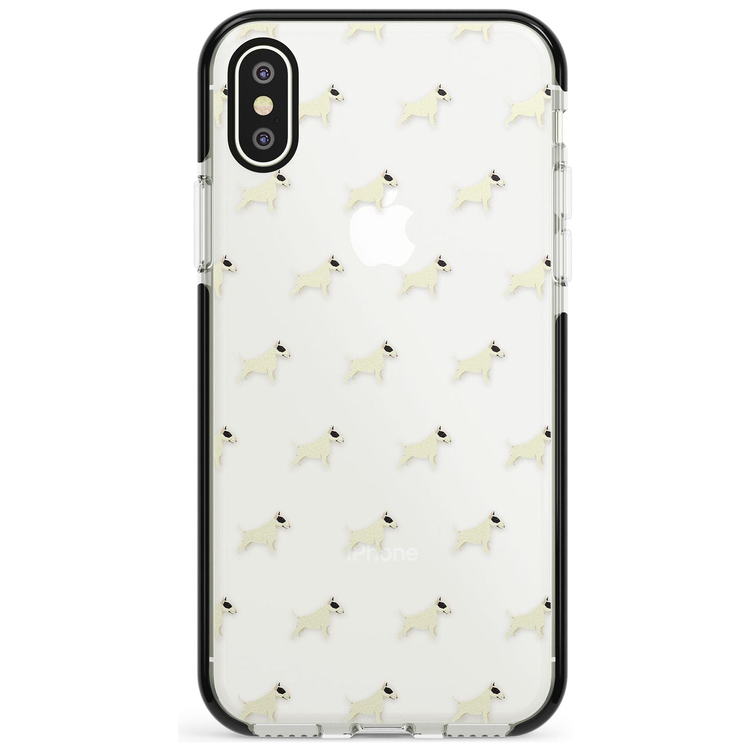 Bull Terrier Dog Pattern Clear Black Impact Phone Case for iPhone X XS Max XR