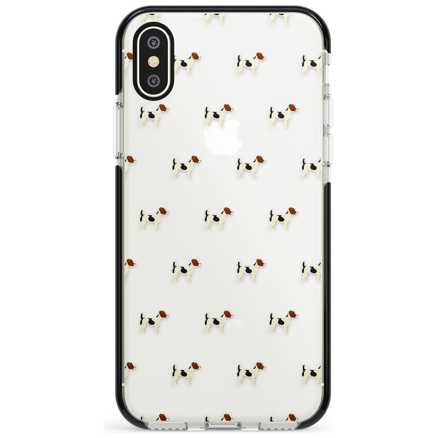 Jack Russell Terrier Dog Pattern Clear Black Impact Phone Case for iPhone X XS Max XR