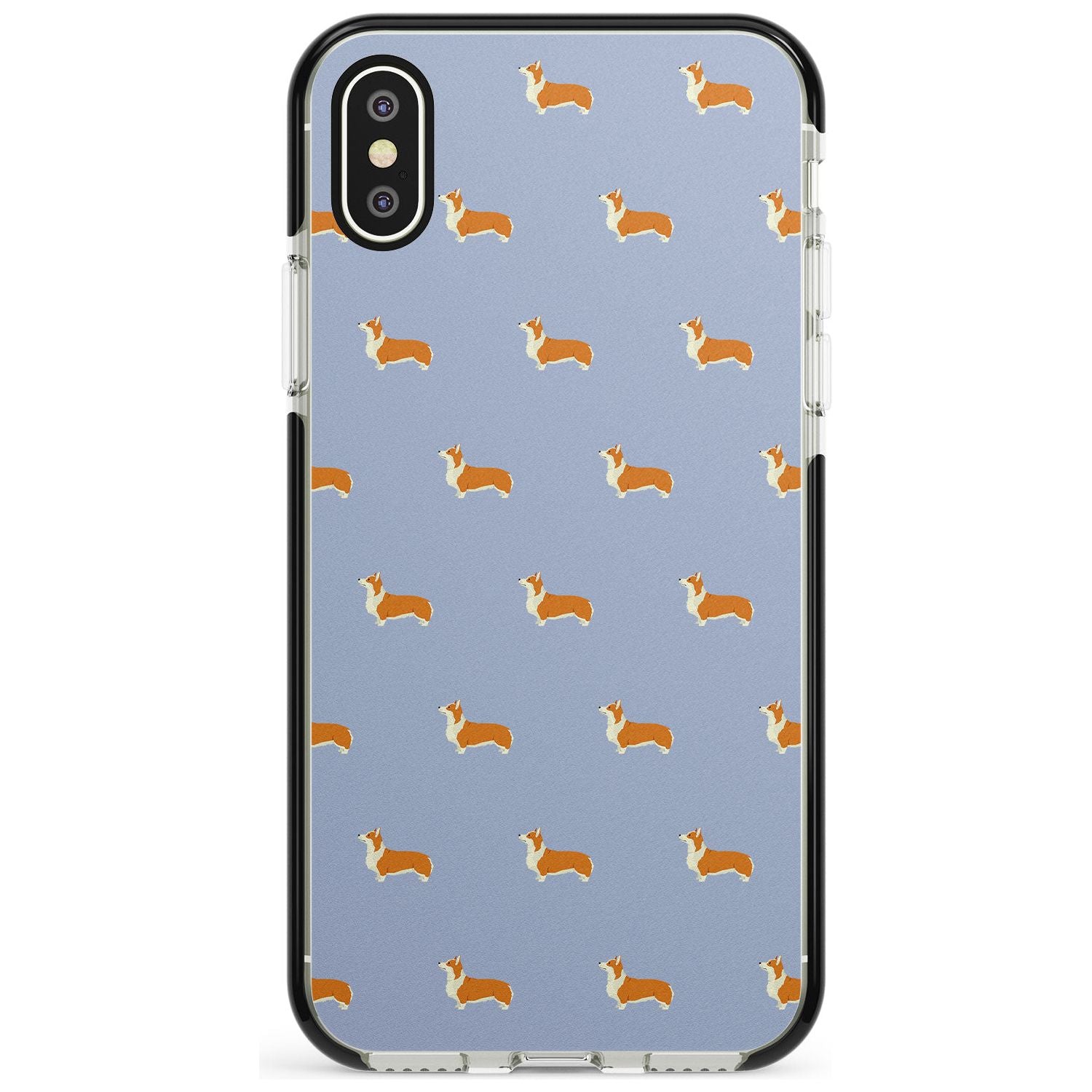 Pembroke Welsh Corgi Dog Pattern Black Impact Phone Case for iPhone X XS Max XR