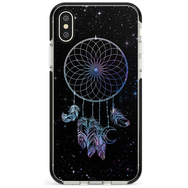 Dreamcatcher Space Stars Galaxy Print Black Impact Phone Case for iPhone X XS Max XR