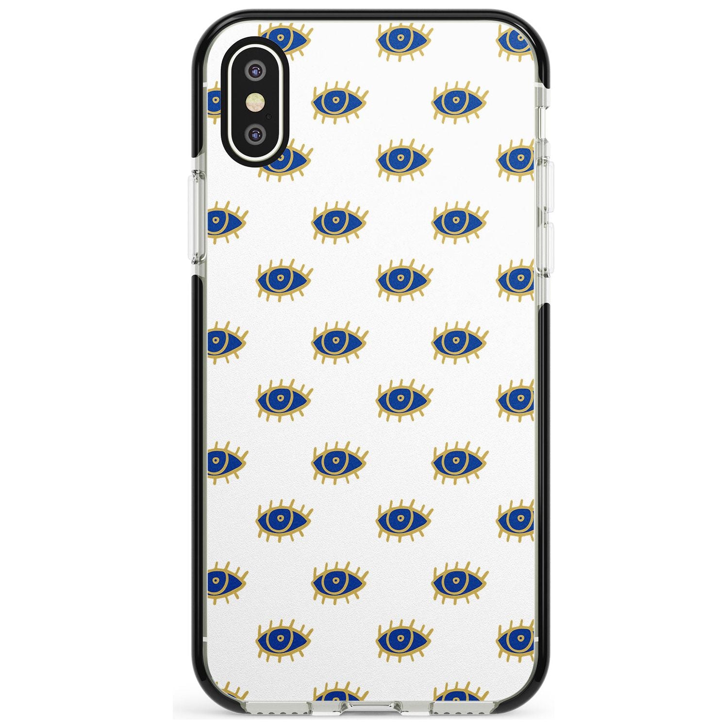 Gold Eyes Psychedelic Eyes Pattern Black Impact Phone Case for iPhone X XS Max XR