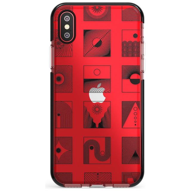 Abstract Lines: Mixed Pattern #2 Pink Fade Impact Phone Case for iPhone X XS Max XR