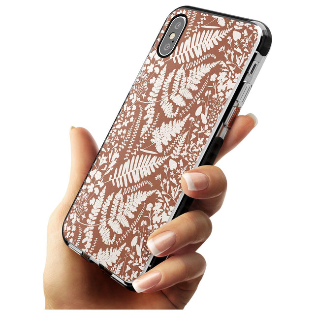 Wildflowers and Ferns on Terracotta Black Impact Phone Case for iPhone X XS Max XR