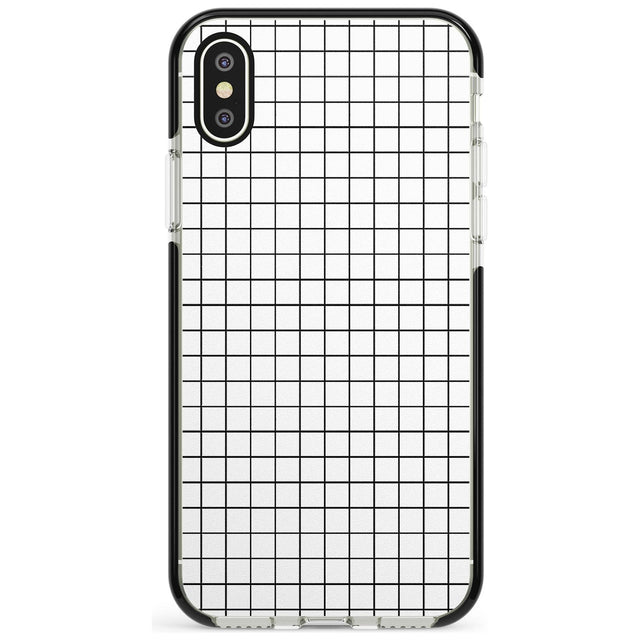 Simplistic Small Grid Designs White Black Impact Phone Case for iPhone X XS Max XR