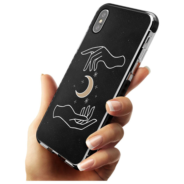 Hands Surrounding Moon Pink Fade Impact Phone Case for iPhone X XS Max XR