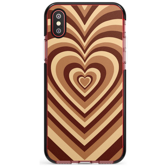 Latte Heart Illusion Black Impact Phone Case for iPhone X XS Max XR