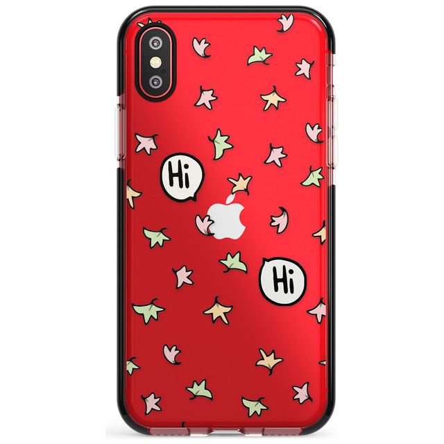 Heartstopper Leaves Pattern Black Impact Phone Case for iPhone X XS Max XR
