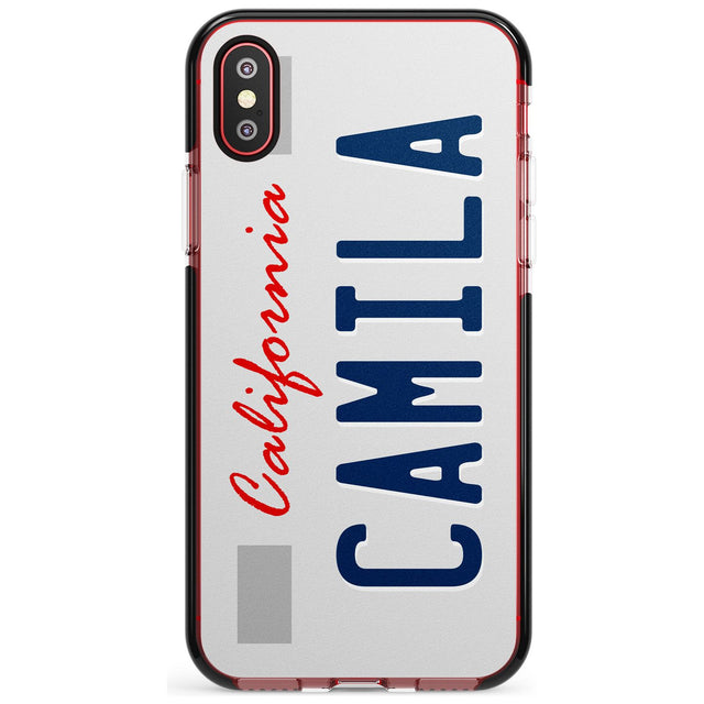 California License Plate Pink Fade Impact Phone Case for iPhone X XS Max XR