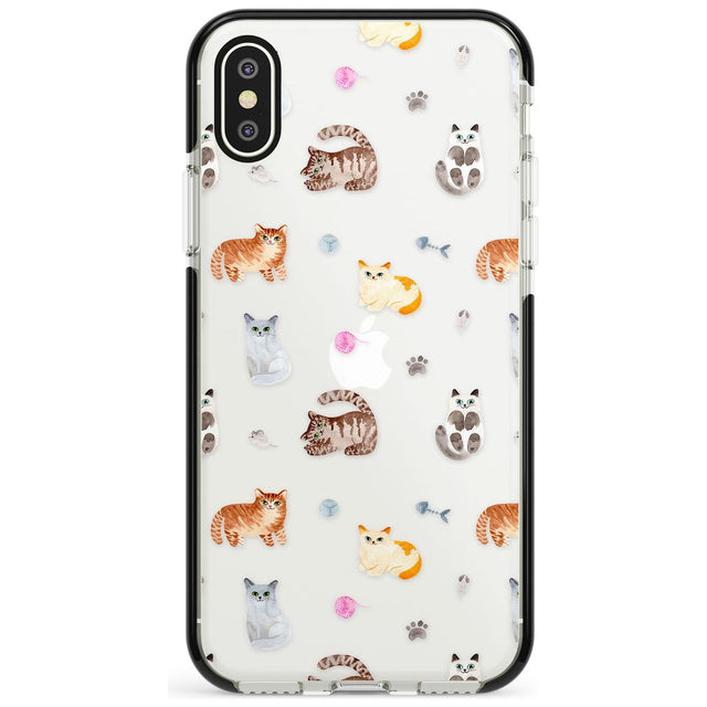 Cats with Toys - Clear Pink Fade Impact Phone Case for iPhone X XS Max XR