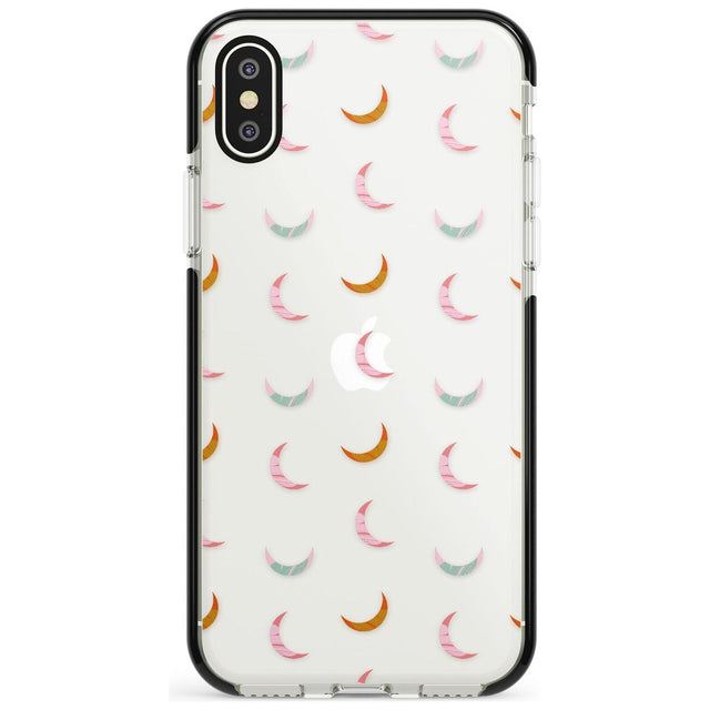 Colourful Crescent Moons Pink Fade Impact Phone Case for iPhone X XS Max XR