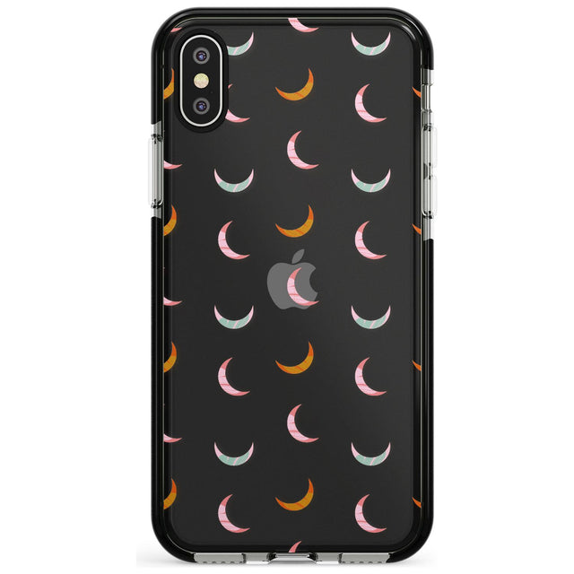 Colourful Crescent Moons Pink Fade Impact Phone Case for iPhone X XS Max XR