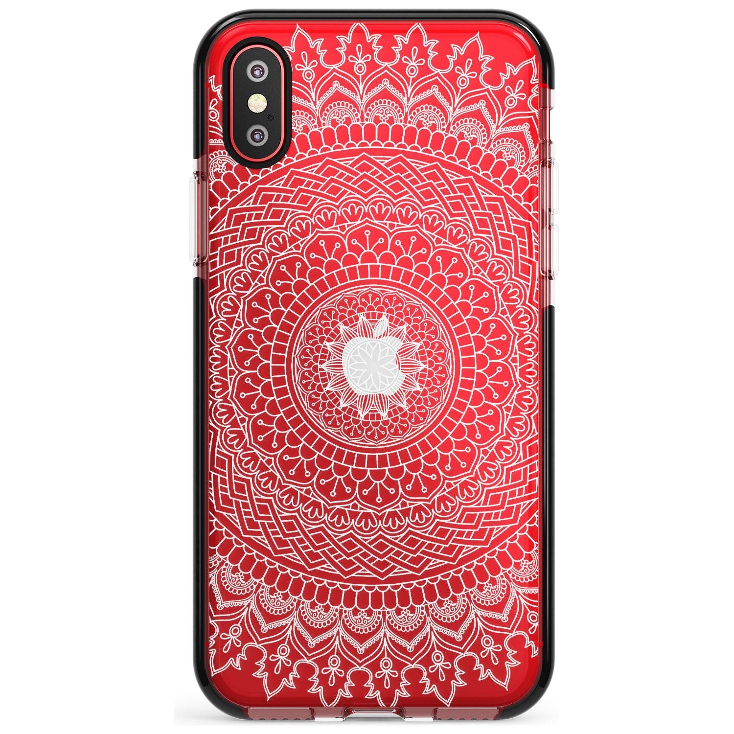 Large White Mandala Transparent Design Pink Fade Impact Phone Case for iPhone X XS Max XR
