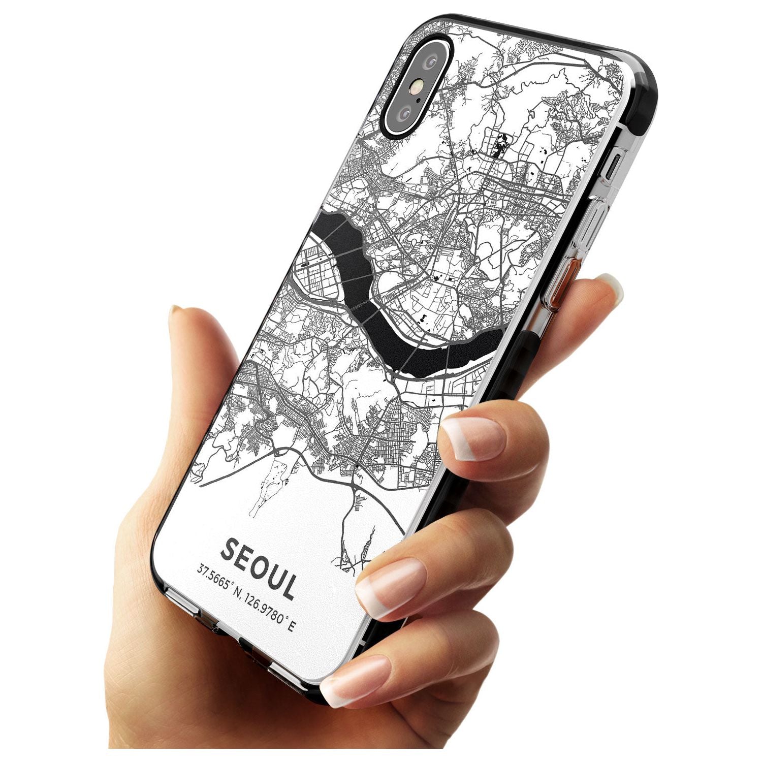 Map of Seoul, South Korea Black Impact Phone Case for iPhone X XS Max XR