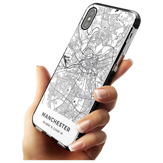 Map of Manchester, England Black Impact Phone Case for iPhone X XS Max XR