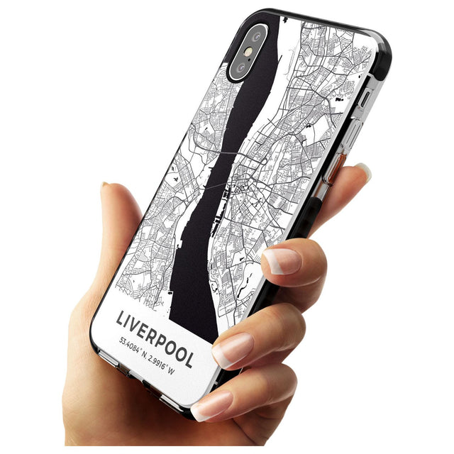 Map of Liverpool, England Black Impact Phone Case for iPhone X XS Max XR