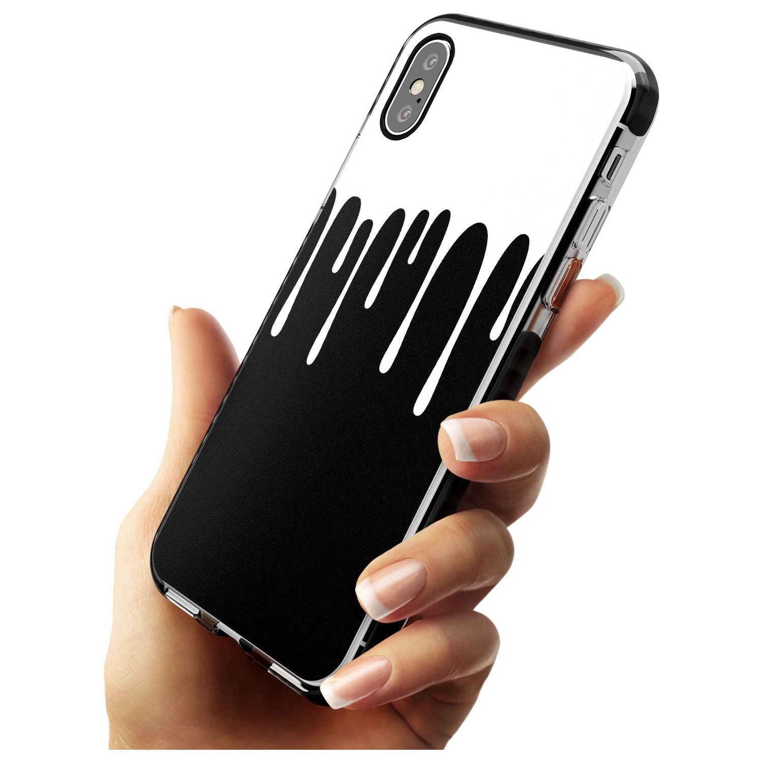Melted Effect: White & Black iPhone Case Black Impact Phone Case Warehouse X XS Max XR