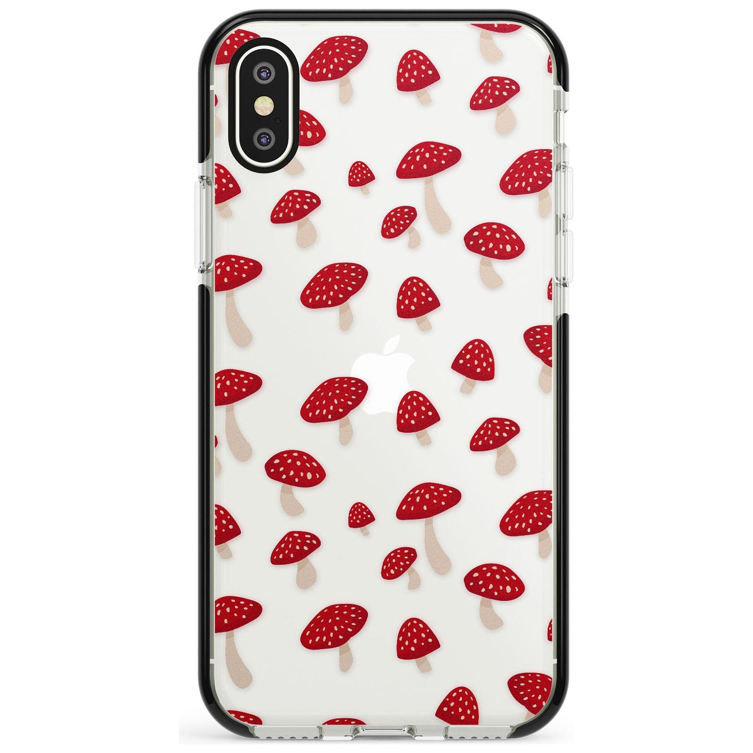 Magical Mushrooms Pattern Black Impact Phone Case for iPhone X XS Max XR