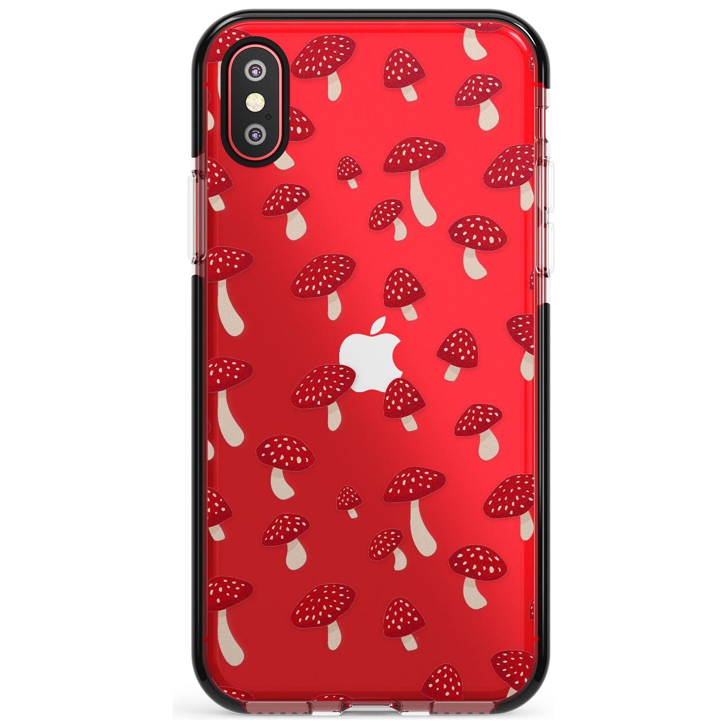 Magical Mushrooms Pattern Black Impact Phone Case for iPhone X XS Max XR