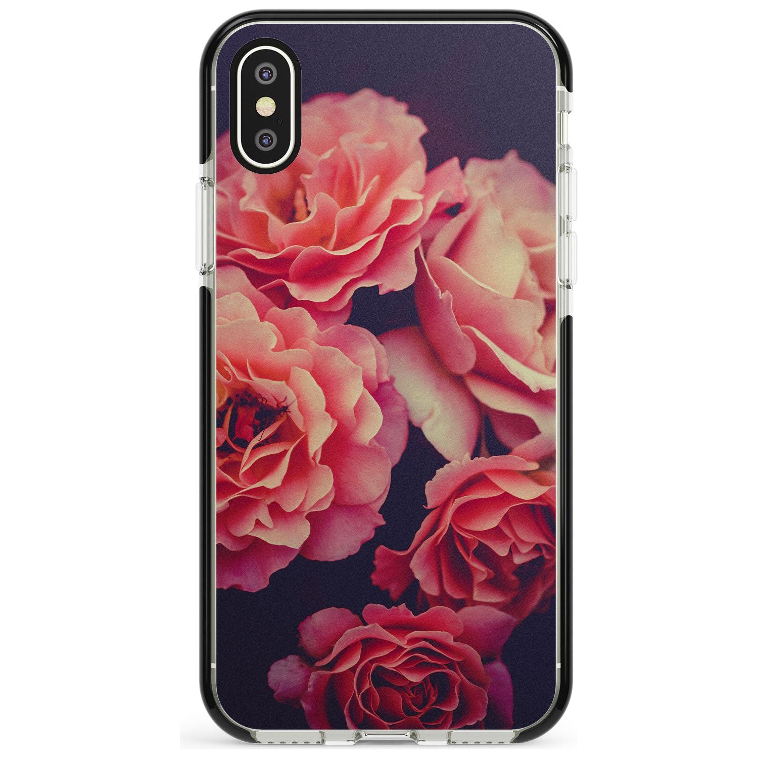 Pink Roses Photograph Black Impact Phone Case for iPhone X XS Max XR