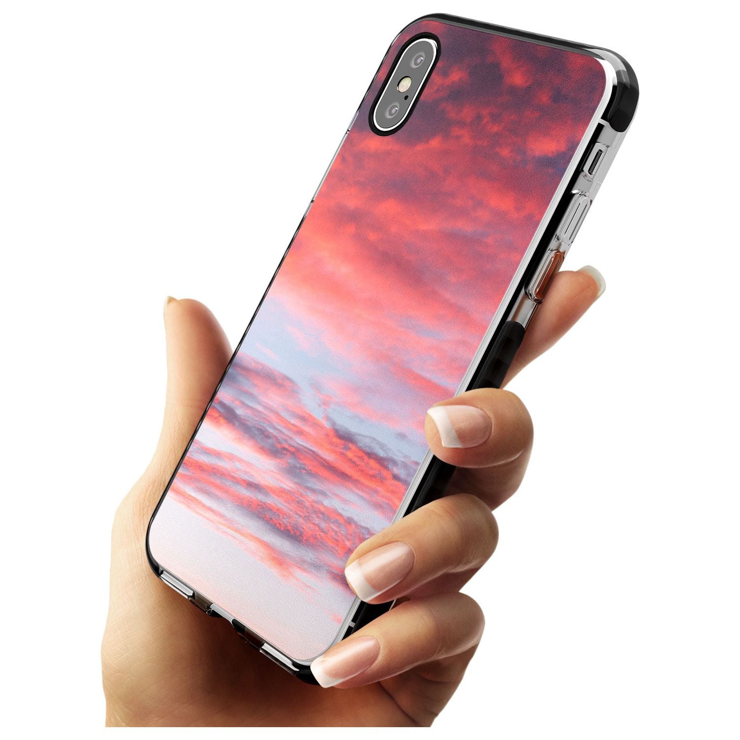 Pink Cloudy Sunset Photograph Black Impact Phone Case for iPhone X XS Max XR