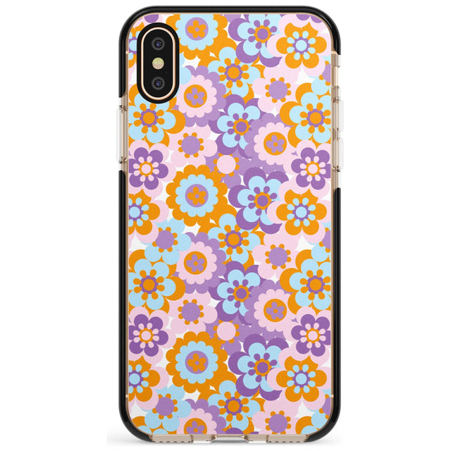 Flower Power Pattern Black Impact Phone Case for iPhone X XS Max XR