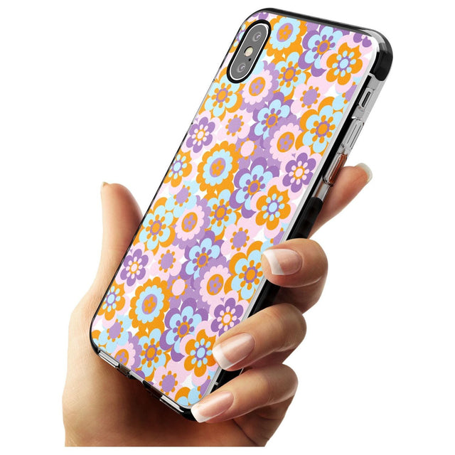 Flower Power Pattern Black Impact Phone Case for iPhone X XS Max XR