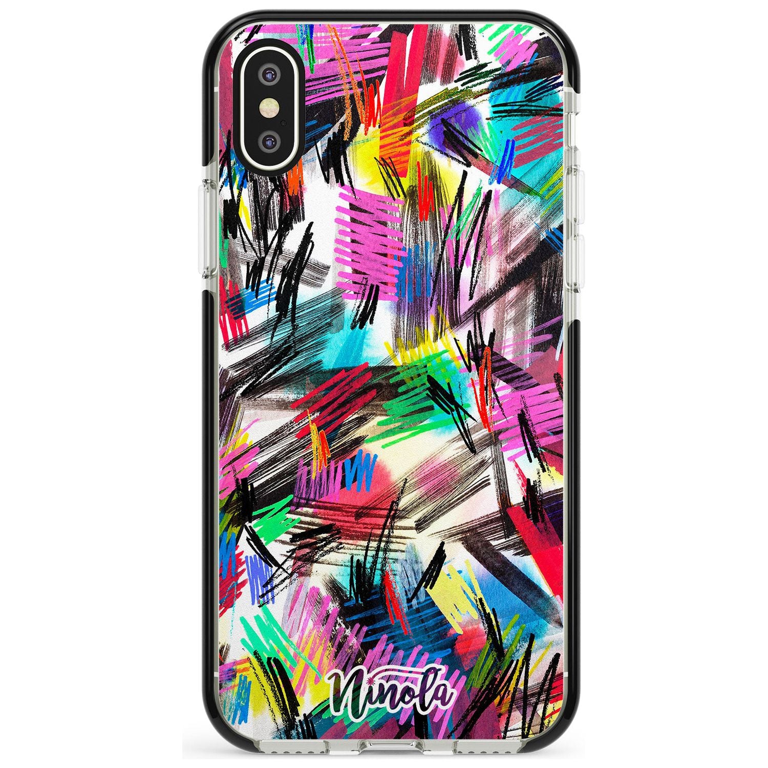 Wild Strokes Black Impact Phone Case for iPhone X XS Max XR