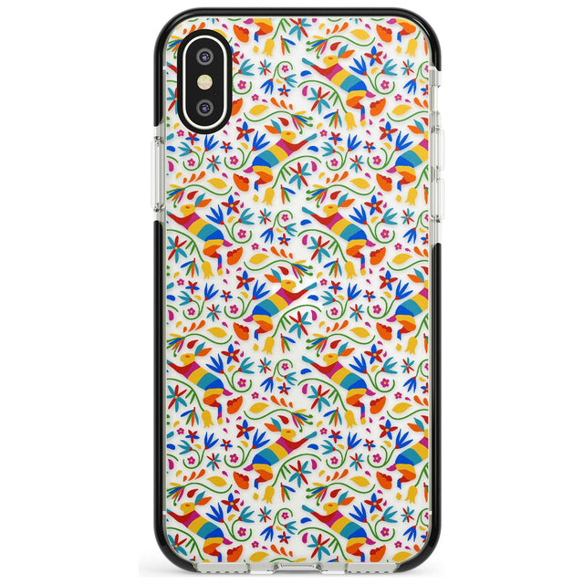 Floral Rabbit Pattern in Rainbow Pink Fade Impact Phone Case for iPhone X XS Max XR
