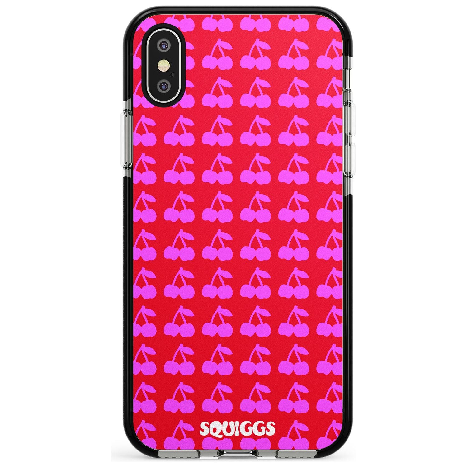 Red Cherries Pink Fade Impact Phone Case for iPhone X XS Max XR