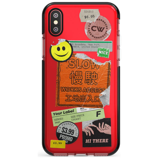 Kanji Signs Sticker Mix Pink Fade Impact Phone Case for iPhone X XS Max XR